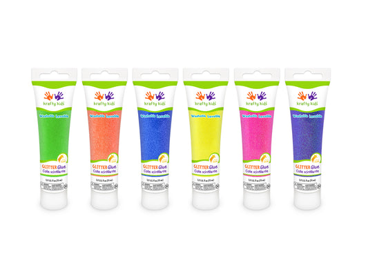 Tube de colle scintillante colorée lavable de 75 ml